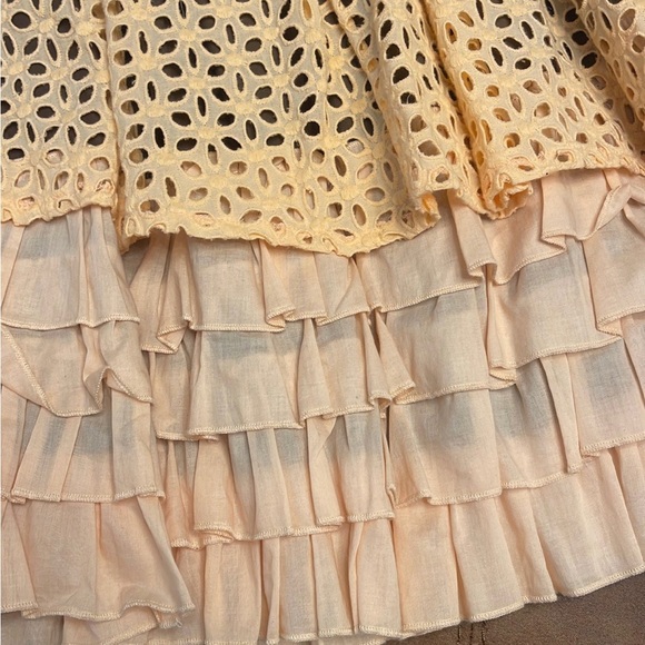 Ryu boutique dress peach and brown floral size small - Picture 3 of 6